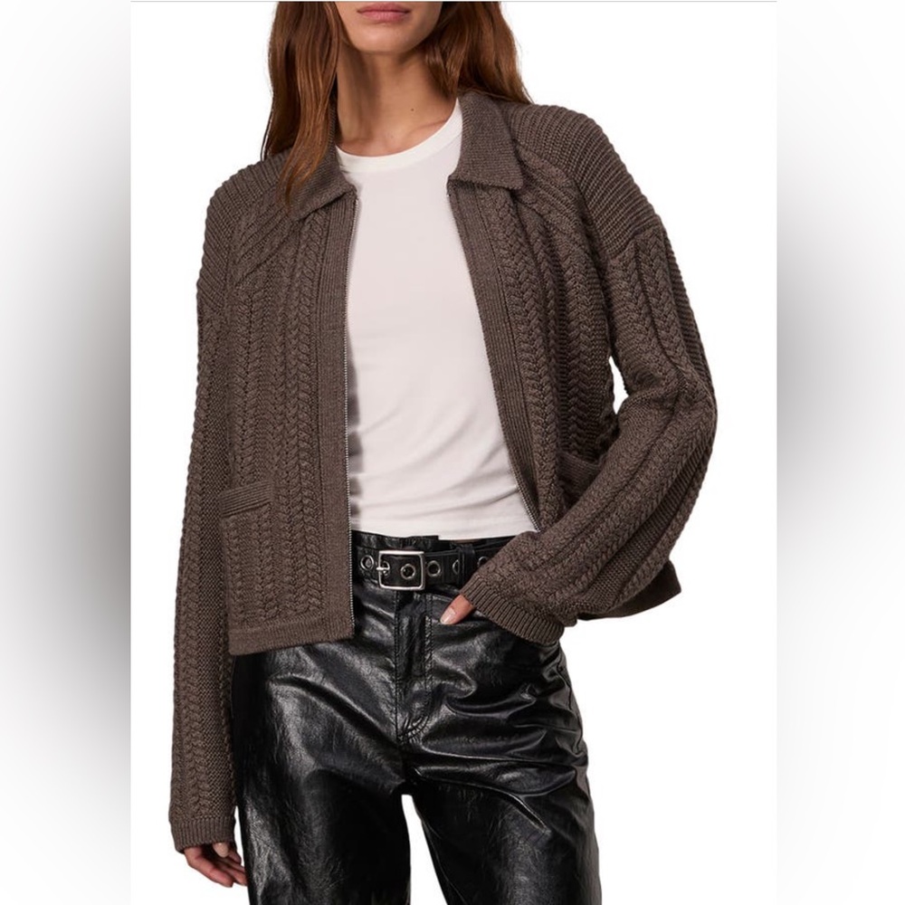 Rag & Bone Kerry Cable Cardigan Brown size L